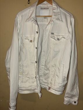 G by Guess White Denim Trucker Jacket